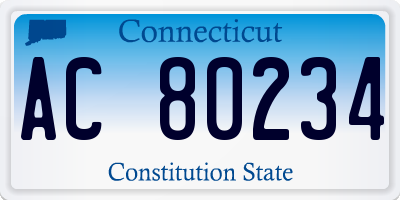 CT license plate AC80234