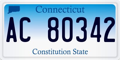 CT license plate AC80342