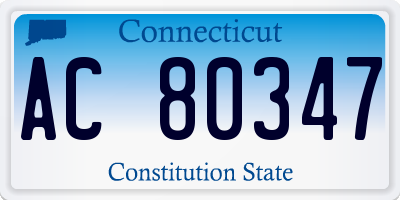 CT license plate AC80347