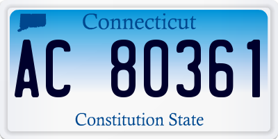 CT license plate AC80361
