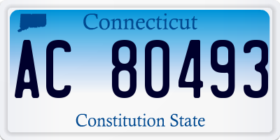 CT license plate AC80493