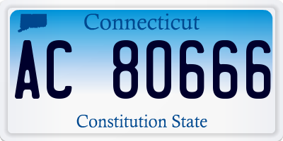 CT license plate AC80666