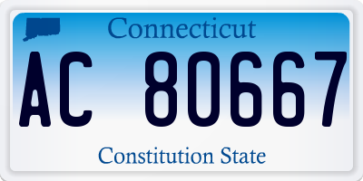 CT license plate AC80667