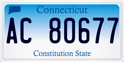 CT license plate AC80677