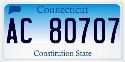 CT license plate AC80707