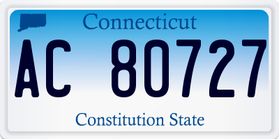 CT license plate AC80727