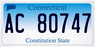 CT license plate AC80747