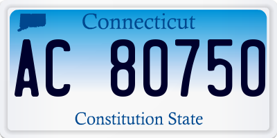 CT license plate AC80750