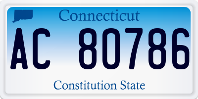 CT license plate AC80786