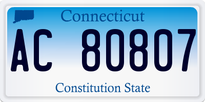 CT license plate AC80807