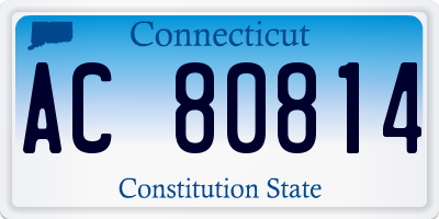CT license plate AC80814