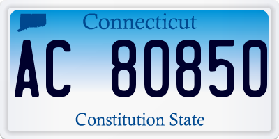 CT license plate AC80850
