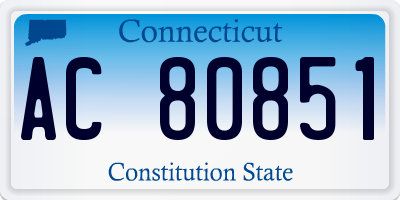 CT license plate AC80851
