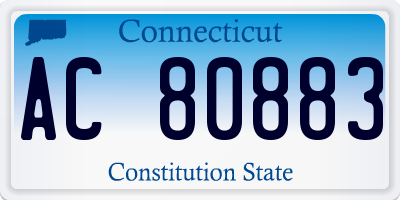 CT license plate AC80883