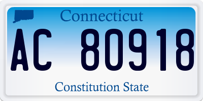 CT license plate AC80918