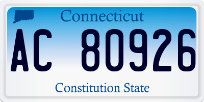 CT license plate AC80926