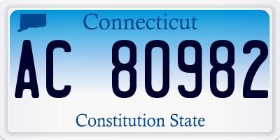 CT license plate AC80982
