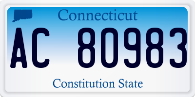 CT license plate AC80983