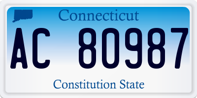 CT license plate AC80987