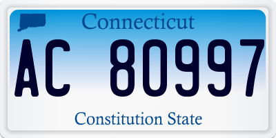 CT license plate AC80997