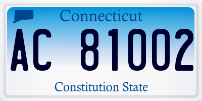 CT license plate AC81002