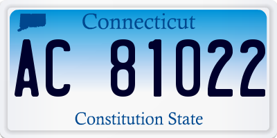 CT license plate AC81022