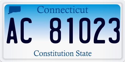 CT license plate AC81023