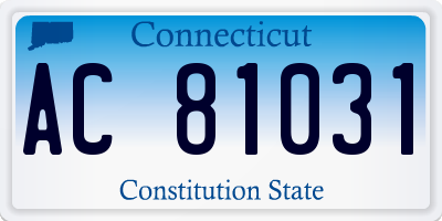 CT license plate AC81031