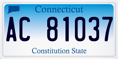 CT license plate AC81037