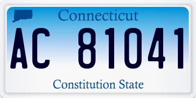 CT license plate AC81041