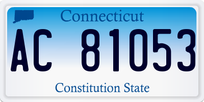 CT license plate AC81053