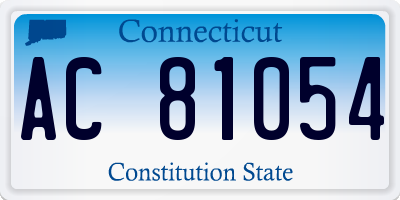 CT license plate AC81054