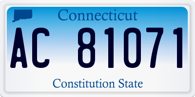 CT license plate AC81071
