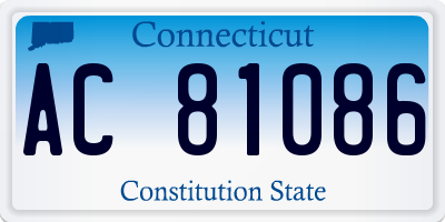 CT license plate AC81086
