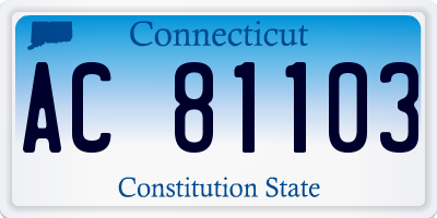 CT license plate AC81103