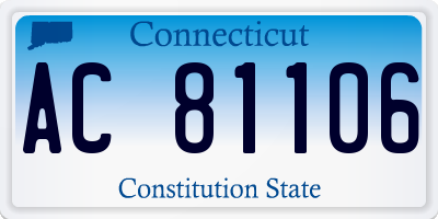 CT license plate AC81106