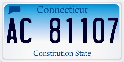 CT license plate AC81107