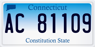 CT license plate AC81109