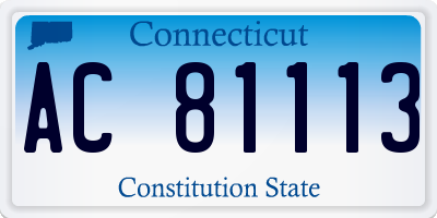 CT license plate AC81113