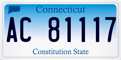 CT license plate AC81117