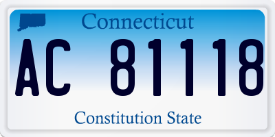 CT license plate AC81118