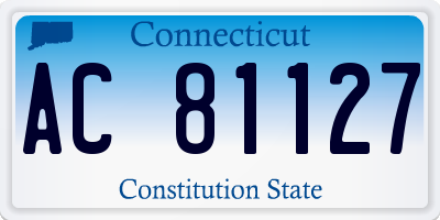 CT license plate AC81127