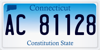 CT license plate AC81128