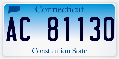 CT license plate AC81130