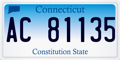 CT license plate AC81135