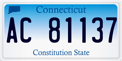 CT license plate AC81137