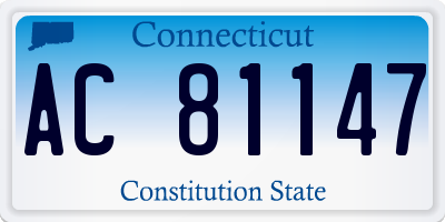 CT license plate AC81147