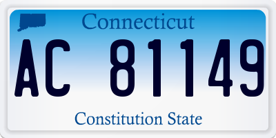CT license plate AC81149