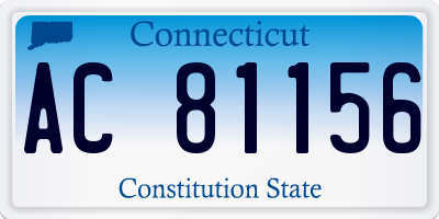 CT license plate AC81156