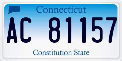 CT license plate AC81157